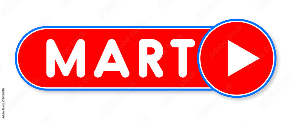 Mart - white text written on a red banner on white background Mart - white text written on a red banner on white background