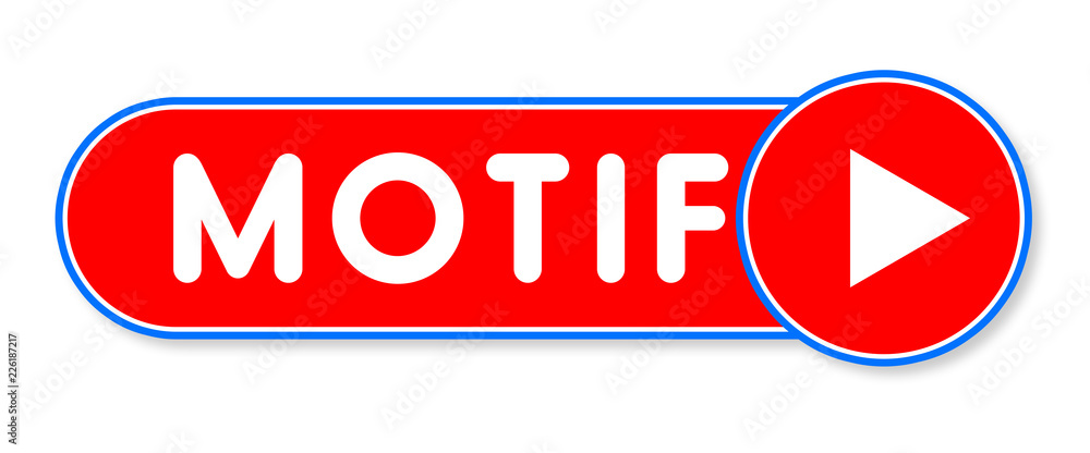 Motif - white text written on a red banner on white background Motif - white text written on a red banner on white background