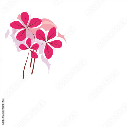 Karte mit Blumenstrauß und roten Blüten