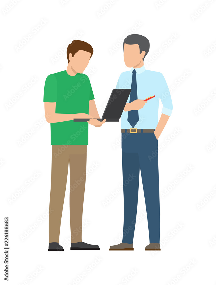 Obraz premium Boss and Employee Work on New Business Startup