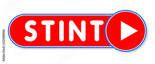 Photos Stint - white text written on a red banner on white background
