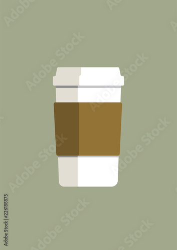 White glass of coffee to go on light green background