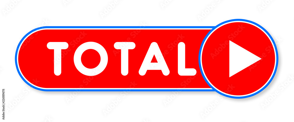 Total - white text written on a red banner on white background Total - white text written on a red banner on white background