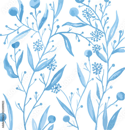 Watercolor floral wallpaper pattern or background