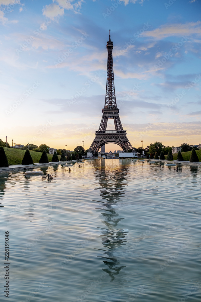 Fototapeta premium Morning colors in Eiffel Tower