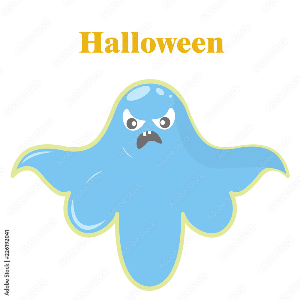 3D illustration. Halloween, blue bat 3D illustration. Halloween, blue bat