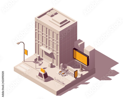 Vector isometric outdoor advertising types