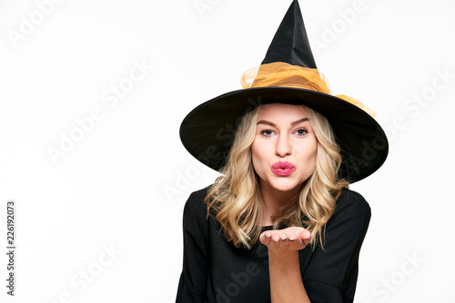 Canvas Print Sensual Halloween Witch Studio Portrait