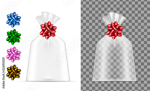 Transparent plastic bag. Packaging for bread, coffee, sweets, cookies and gift