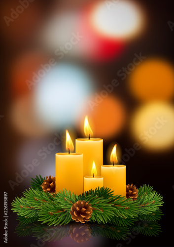 Christmas burning candles