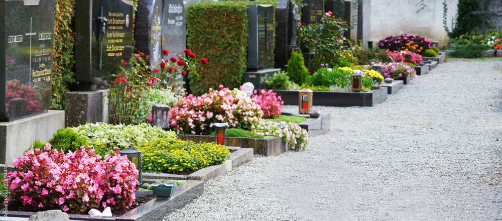 Church-yard, Friedhof, Allerheiligen, Allerseelen, Gräber, Banner, Panorama, Header, headline, Textraum, copy space