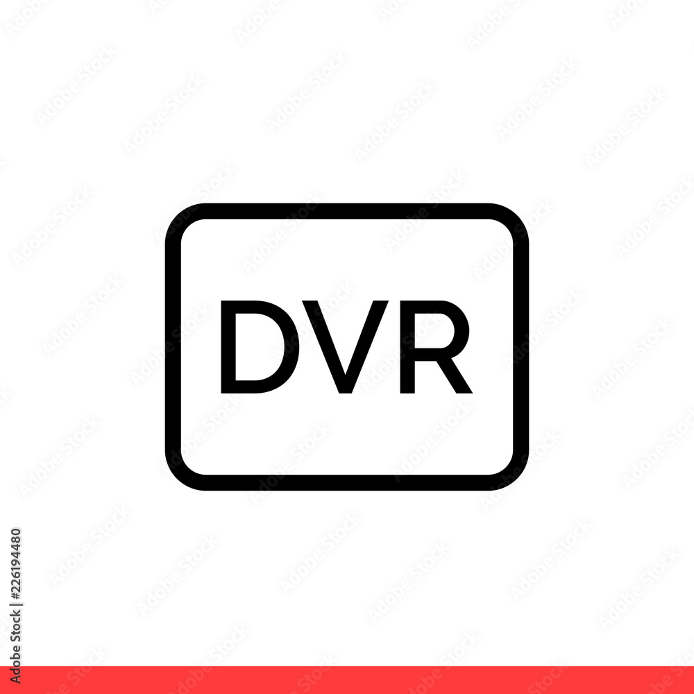 Dvr vector icon, video symbol. Simple, flat design for web or mobile app Dvr vector icon, video symbol. Simple, flat design for web or mobile app