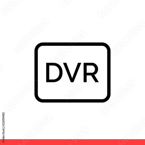 Dvr vector icon, video symbol. Simple, flat design for web or mobile app