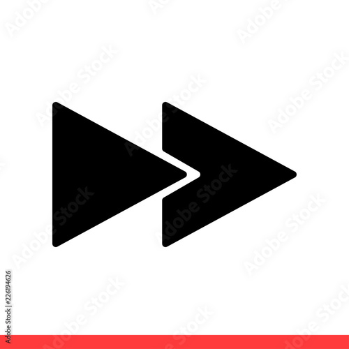 Free Download Fast forward vector icon, arrow symbol. Simple, flat design for web or mobile app - GFXLoad
