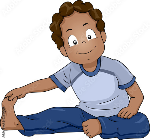 Kid Boy Black Stretching Il...