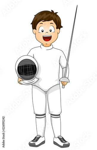 Kid Boy Fencing Outfit Illustration