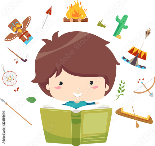 Kid Boy Native American Ind...