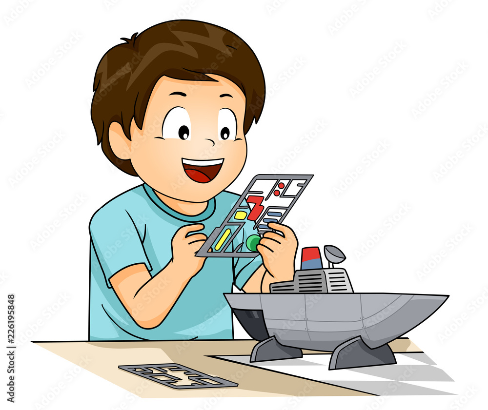 Kid Boy Plastic Model Illustration Kid Boy Plastic Model Illustration
