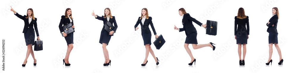 Businesswoman in business concept isolated on white Businesswoman in business concept isolated on white