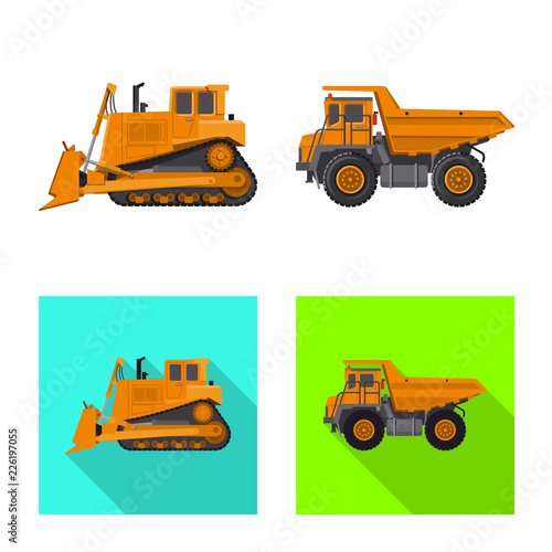 Isolated object of build and construction logo. Collection of build and machinery stock symbol for web.