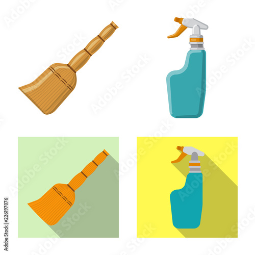 Vector design of cleaning and service sign. Set of cleaning and household stock symbol for web.