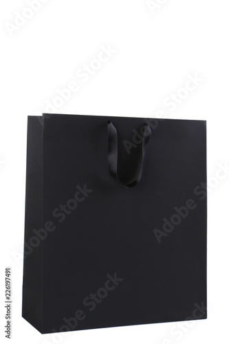 Black shopping bag isolated on white background
