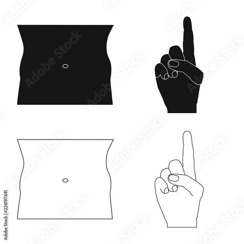 Vector illustration of human and part sign. Collection of human and woman vector icon for stock.