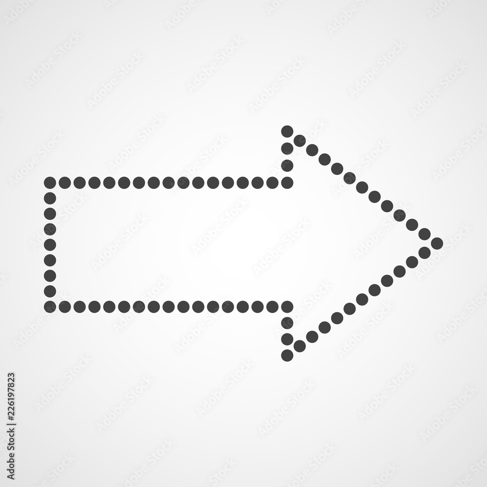 Dotted arrow. Vector illustration Dotted arrow. Vector illustration