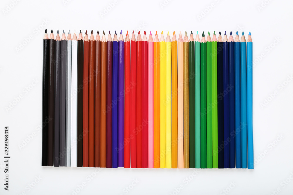 Colored pencils isolated on white background Colored pencils isolated on white background