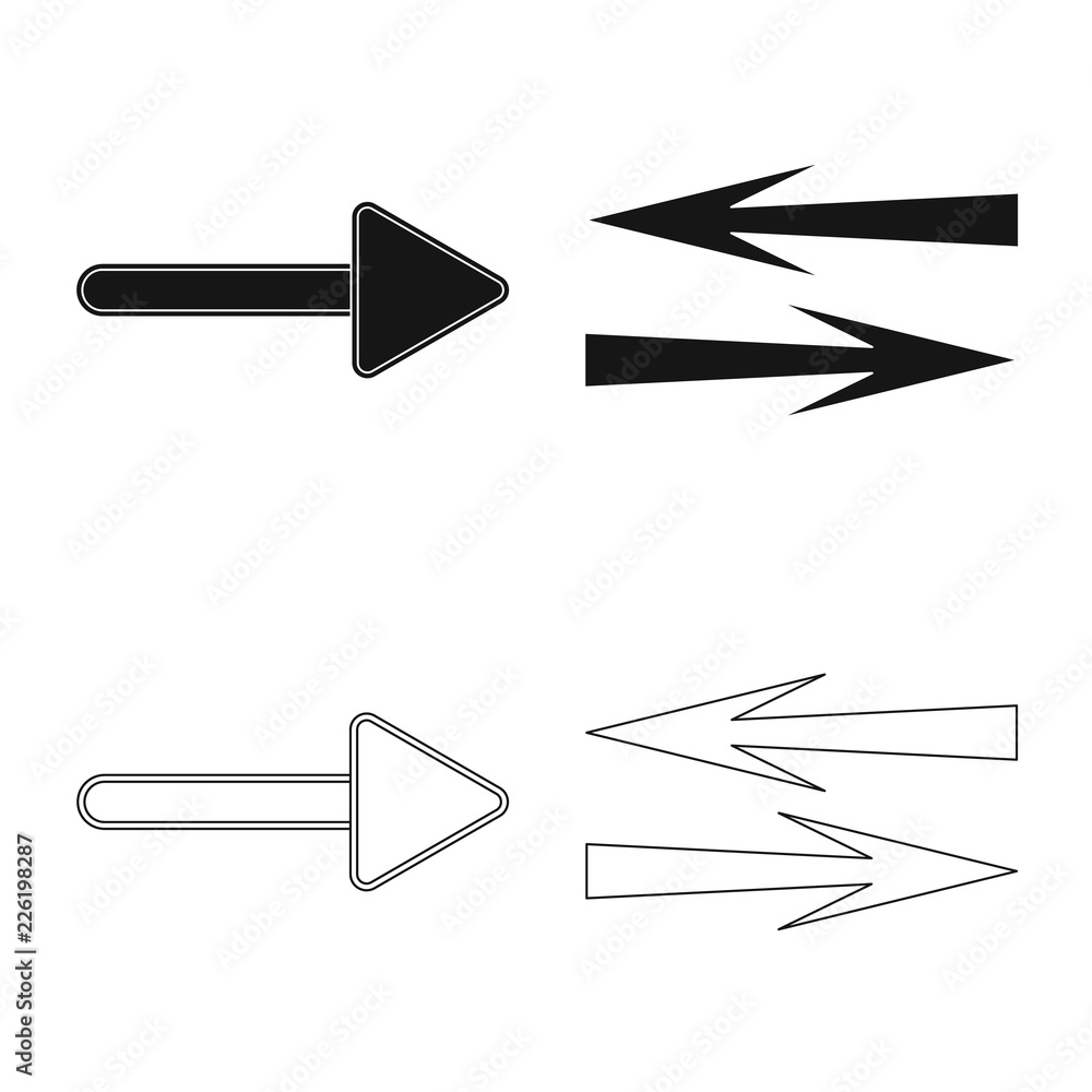 Vector illustration of element and arrow sign. Collection of element and direction vector icon for stock. Vector illustration of element and arrow sign. Collection of element and direction vector icon for stock.