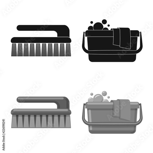 Vector design of cleaning and service sign. Set of cleaning and household vector icon for stock. photo