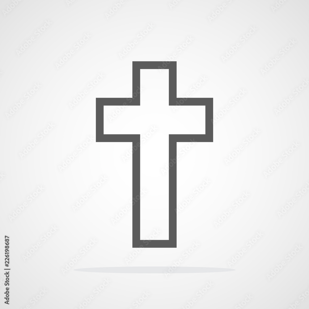 Gray Christian cross icon. Vector illustration. Gray Christian cross icon. Vector illustration.