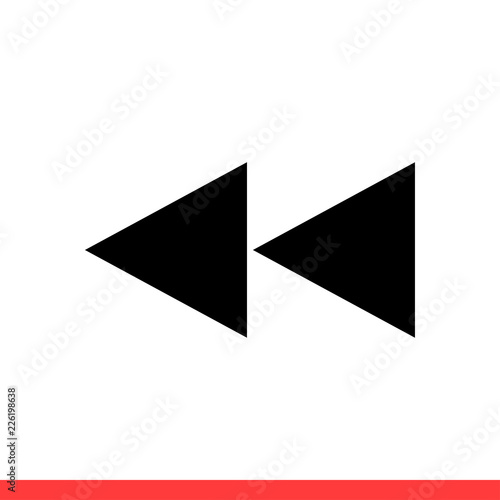 Rewind vector icon, arrow symbol. Simple, flat design for web or mobile app