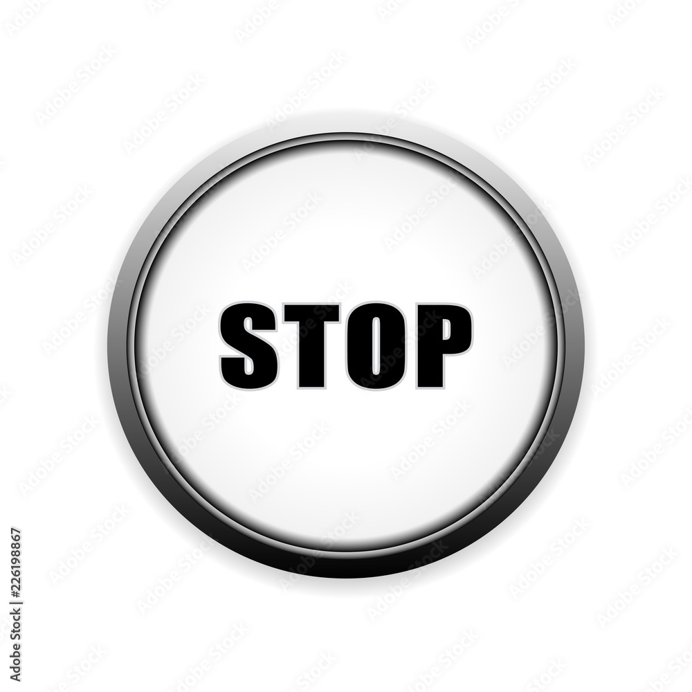 Stop button vector Stop button vector