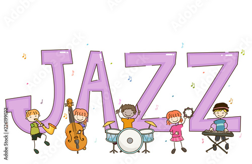 Stickman Kids Jazz Text Des...