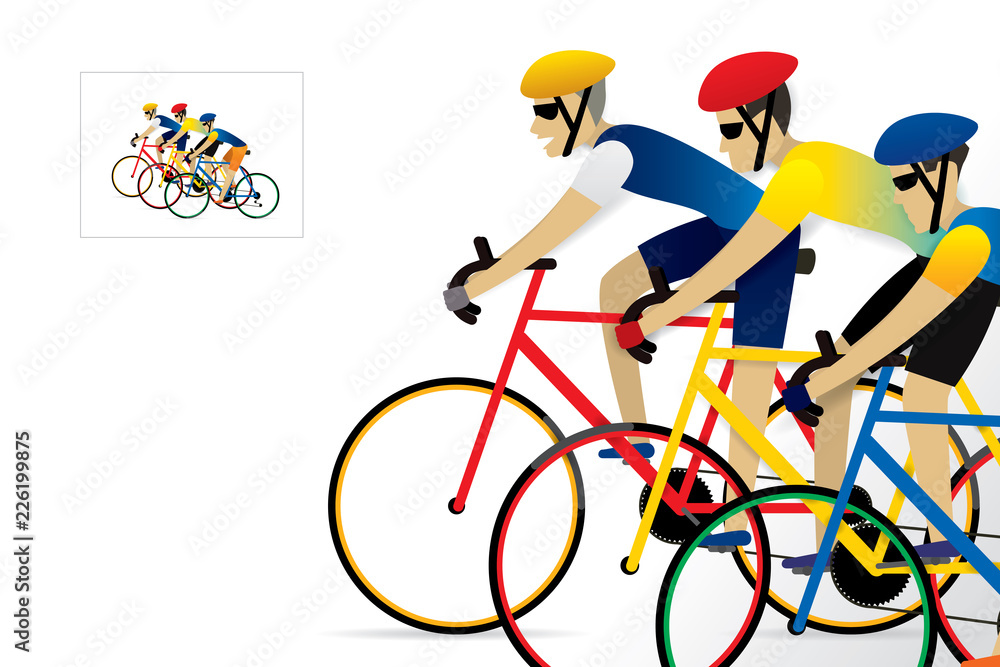 Fototapeta premium Athlete cyclist background. Vector illustration of cycling race concept