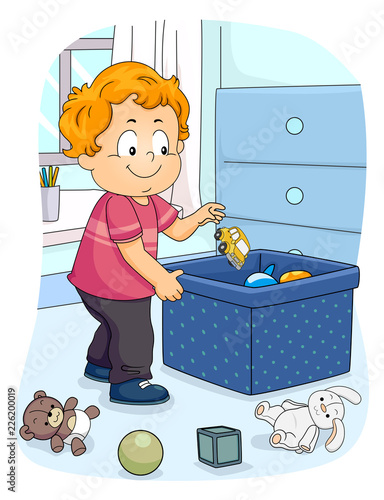 Kid Toddler Boy Chores Toy Illustration