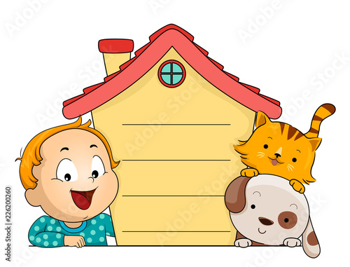 Kid Toddler Boy House Pet Rules Illustration