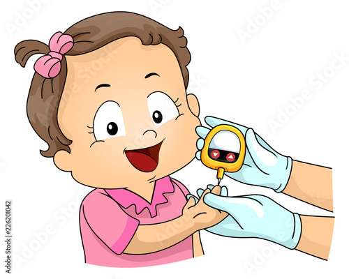 Kid Toddler Girl Blood Glucose Meter Test