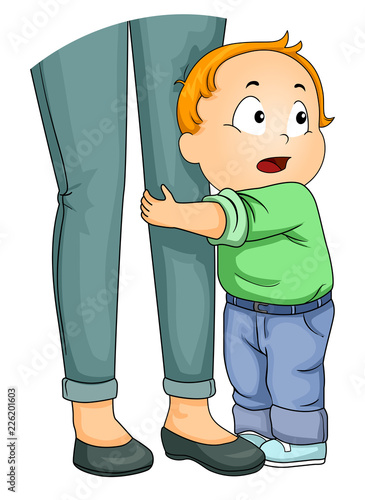 Kid Toddler Boy Clingy Illustration