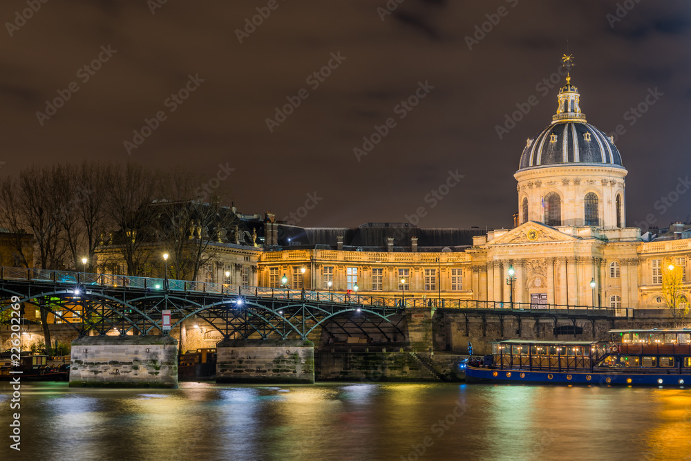 Paris riverside  at night