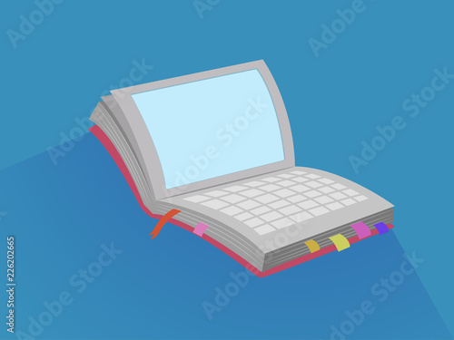 Laptop Book Learn Illustration