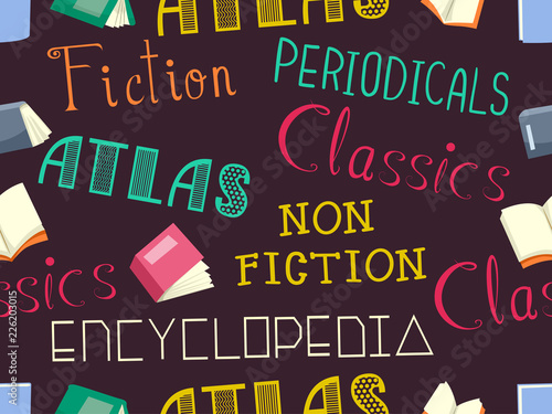 Books Library Sections Seamless Background