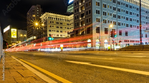 Photography traffic in Hong Kong at night time.