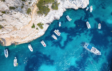 Sierkussen Luchtfoto strand Luxe jachten Franse Rivièra zomer  © biletskiyevgeniy
