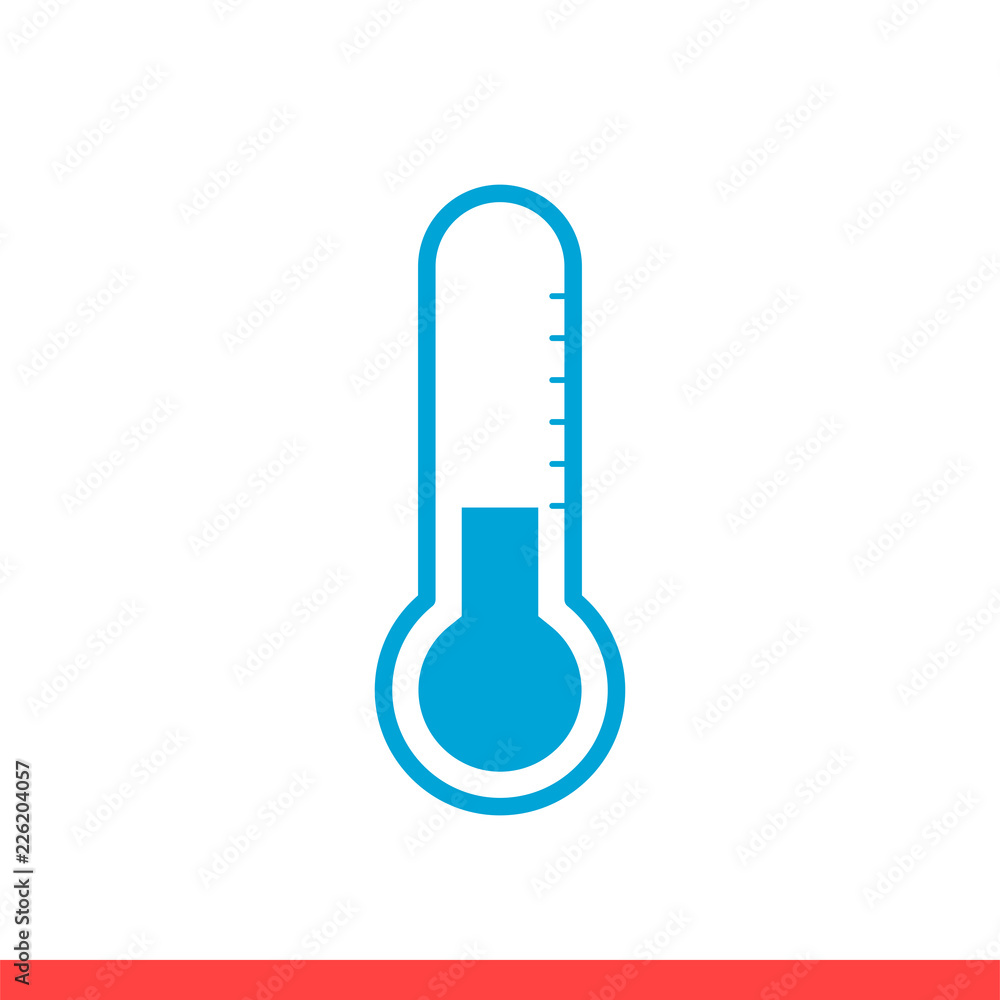 Thermometer vector icon, temperature symbol. Simple, flat design for web or mobile app Thermometer vector icon, temperature symbol. Simple, flat design for web or mobile app