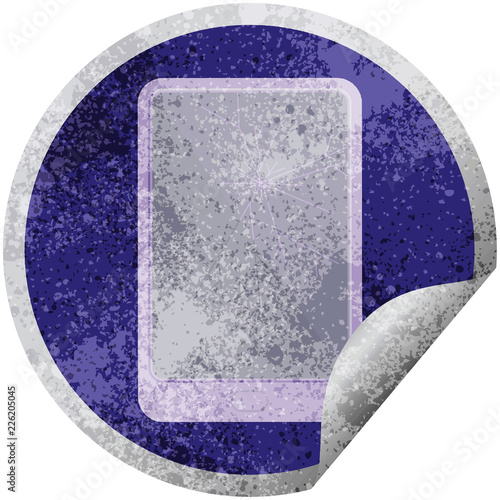broken electronic tablet vector circular sticker