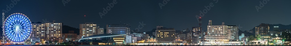 夜の下関観光地の眺め 夜の下関観光地の眺め