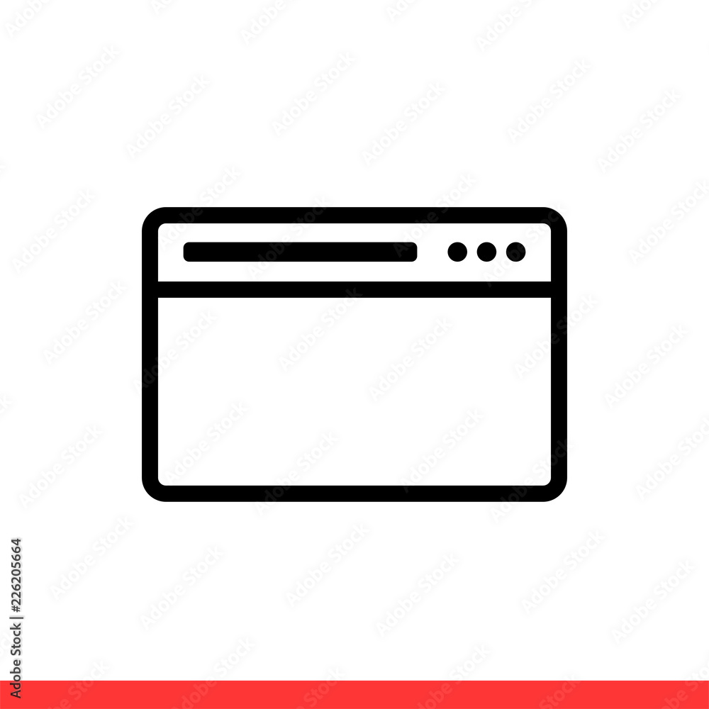 Browser vector icon, web symbol. Simple, flat design for web or mobile app Browser vector icon, web symbol. Simple, flat design for web or mobile app