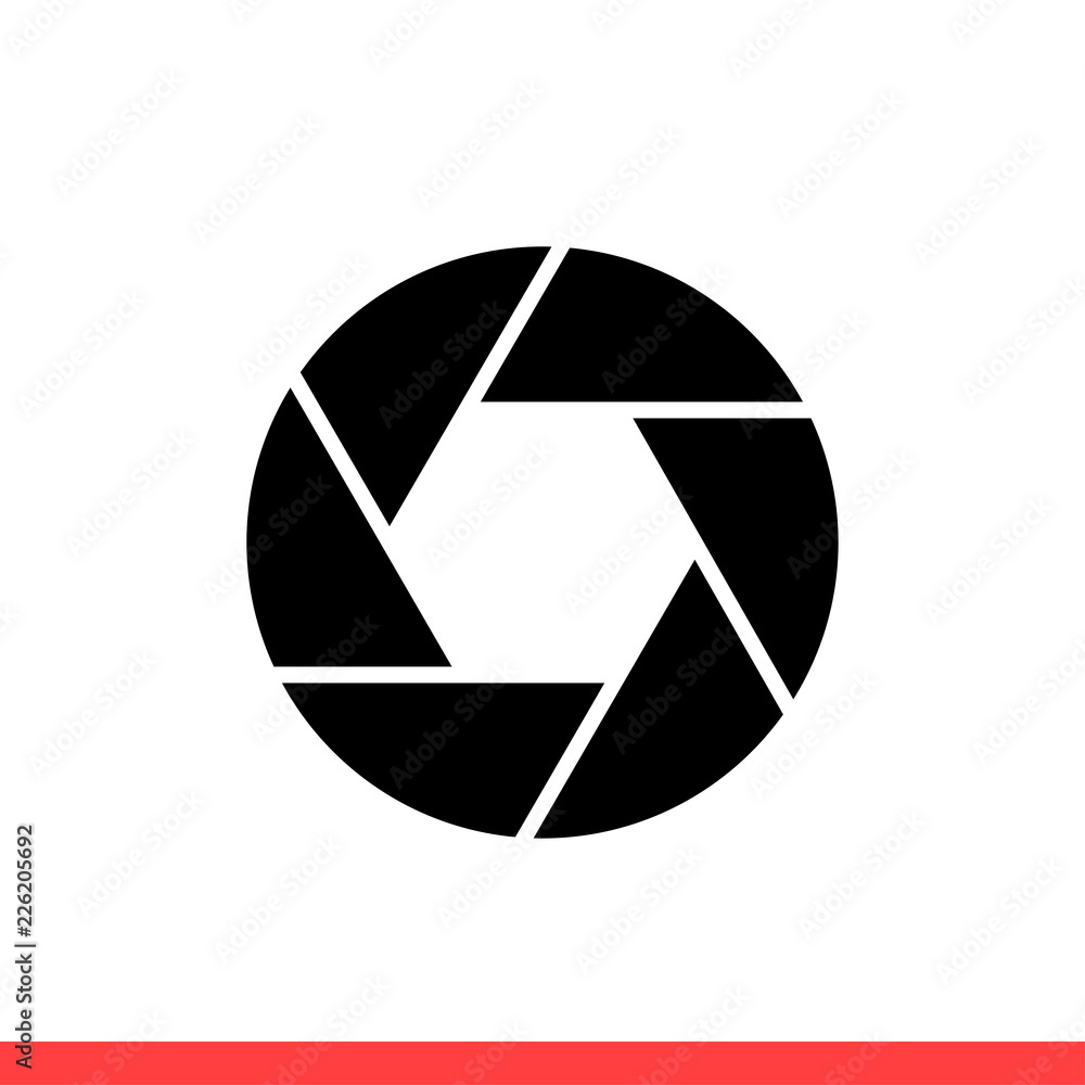 Camera objective vector icon, photo symbol. Simple, flat design for web or mobile app Camera objective vector icon, photo symbol. Simple, flat design for web or mobile app
